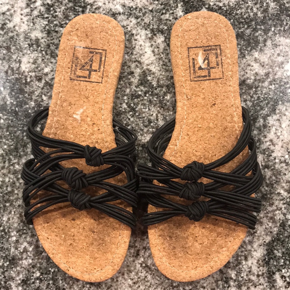 L4L Elastic Knotted Cork bed Sandal